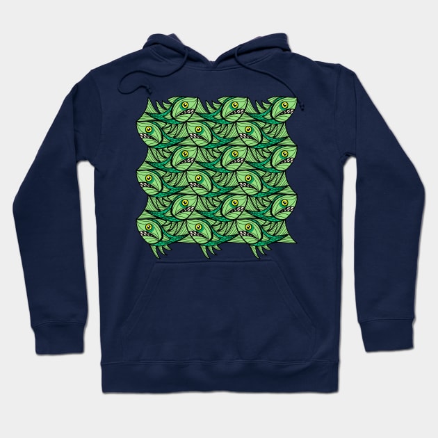 Escher Fish Pattern XIII Hoodie by Maxsomma